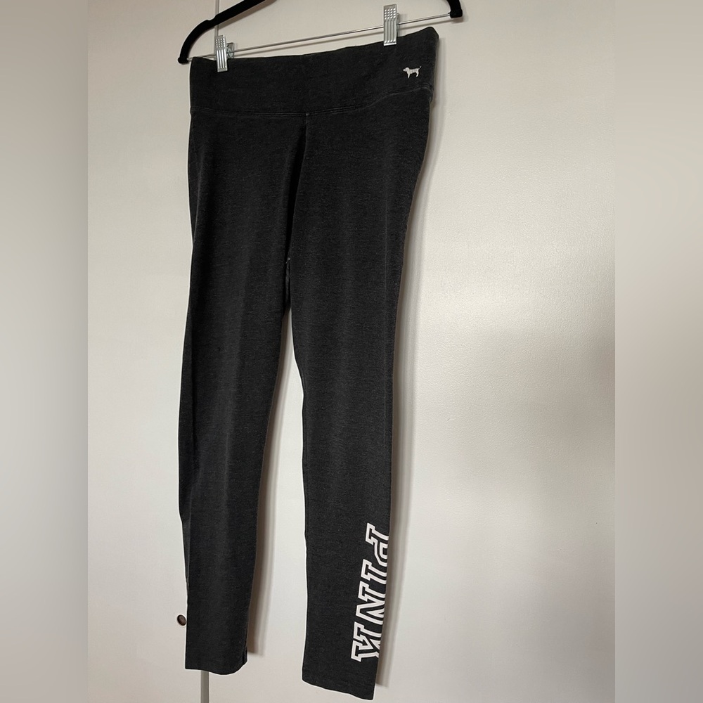 Victoria's Secret PINK Yoga Black Leggings with White Logo